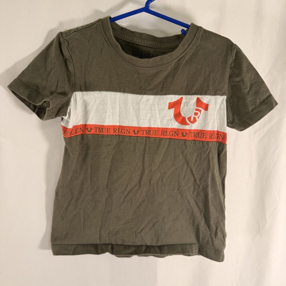 True Religion T Shirt Toddler 5 5T Green Short Sleeve Crew Neck Pullover